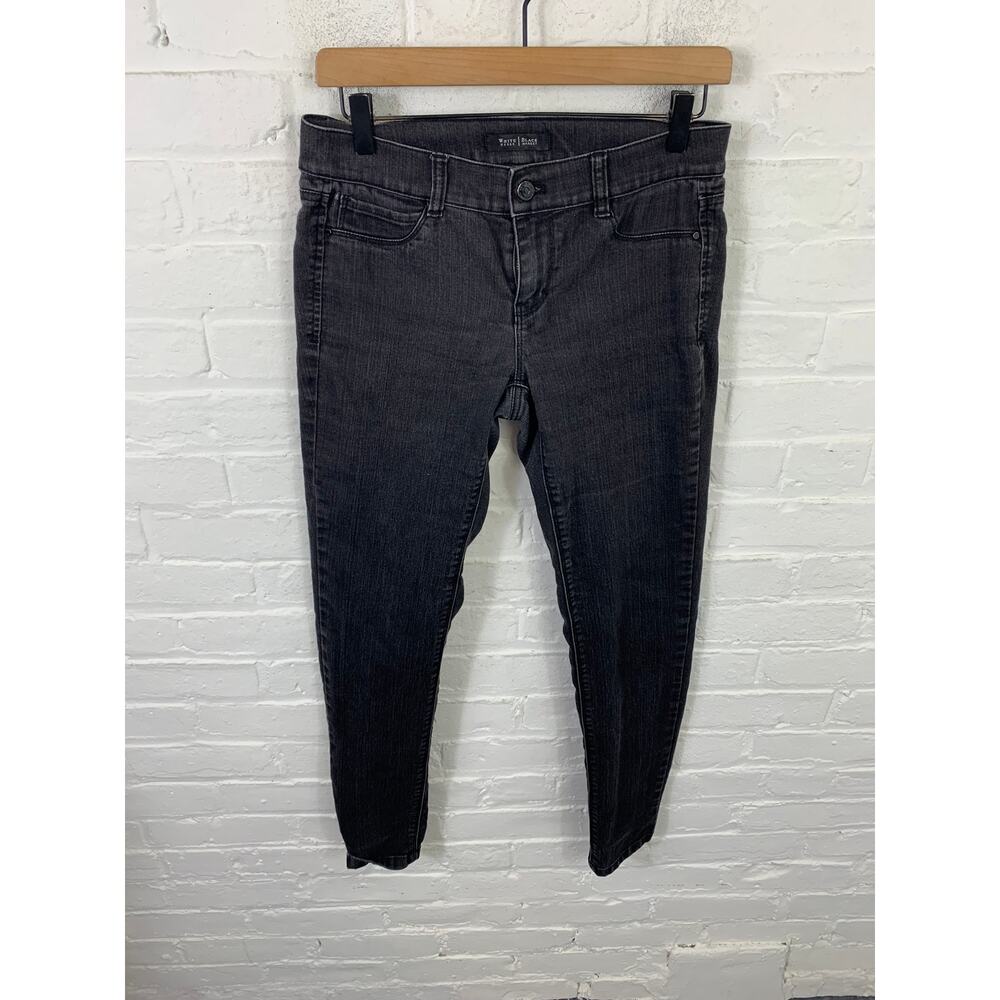 White House Black Market Women's Skinny Leg Denim Jeans Black Blue Size S